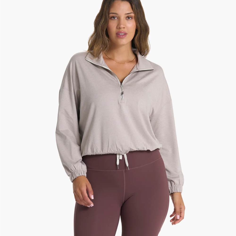Vuori halo half zip Pullover SZ L in sand - Picture 8 of 9